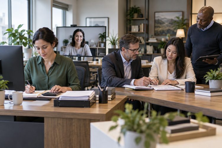 Workstations representing several bookkeeping support models
