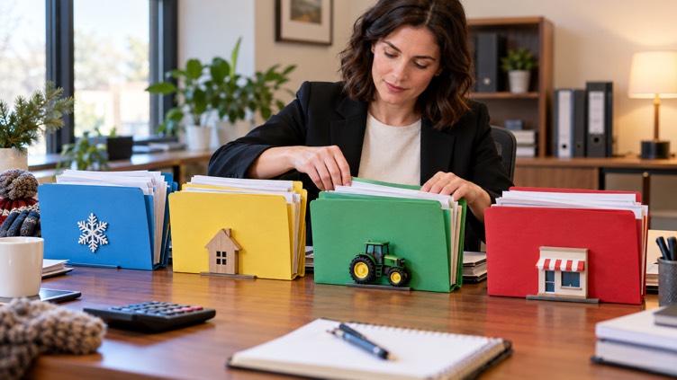 Business owner reviewing special payroll filing situations