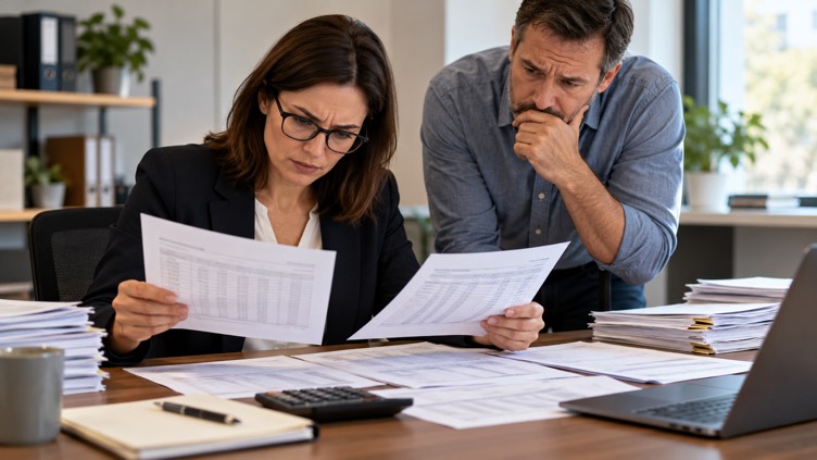 Payroll forms being checked to prevent filing mistakes
